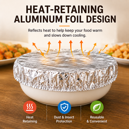 🌈2026 HOT SALE🥳💥 50% OFF! Home dining table & food container aluminum foil heat-retaining cover