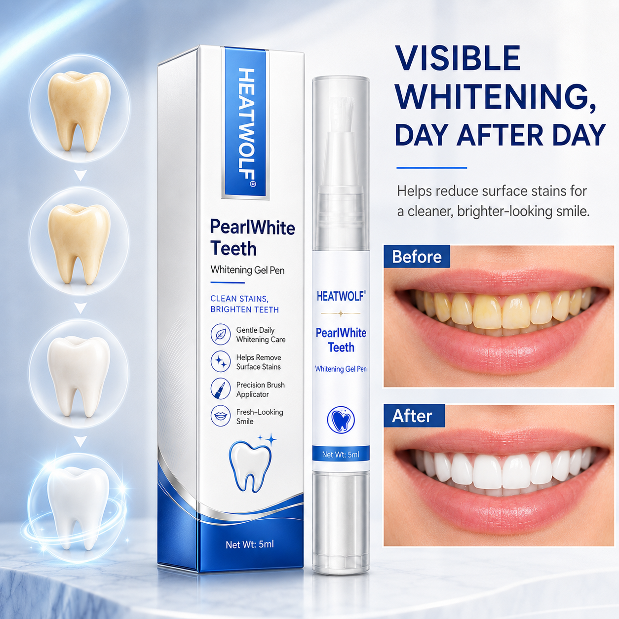 HEATWOLF® PearlWhite Teeth Whitening Gel Pen