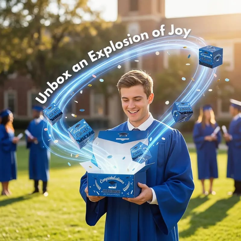 🔥Last Day 75% OFF🔥2026 Graduation Explosion Pop Gift Box 🎓 Surprise Bounce Cash Box Grad Party Gift Bag Set
