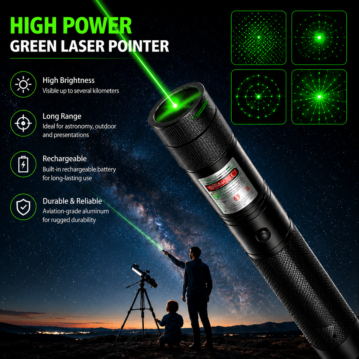 🔥🛡️LAST DAY 50% OFF 🔦Beddys® Red and green single-point laser light