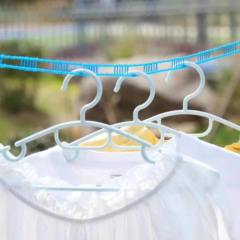 Clothesline for Outside, Adjustable Clothes line,Windproof Clothesline with Hooks, Indoor and Outdoor Laundry and Drying Lines,Ideal Camping & Travel Essentials