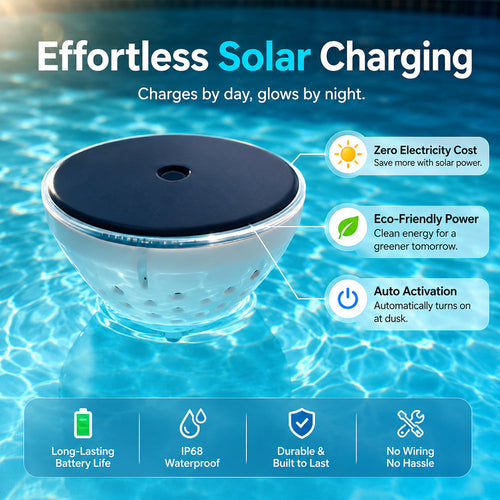 SOLAR FLOATING POOL LIGHT 🌊 ☀️ With Colorful Fish Projection