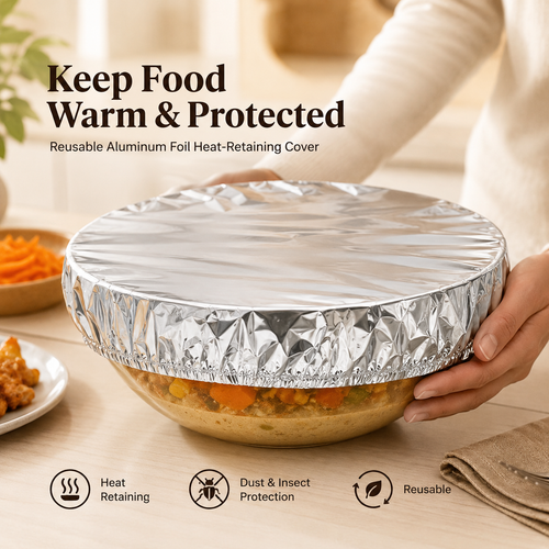 🌈2026 HOT SALE🥳💥 50% OFF! Home dining table & food container aluminum foil heat-retaining cover