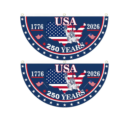 🔥LAST DAY 50% OFF US 250th Anniversary Flag Half Round Banner🦅