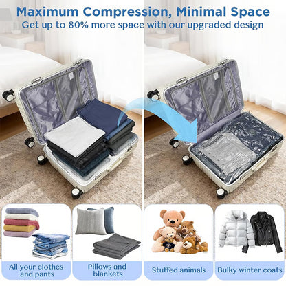 💞⚡50K+ SOLD!👵🧳  Cordless Vacuum Storage Set, 140L/min pump. Shrinks clothes, saves space. Waterproof & reusable. Holiday essential. 🎒
