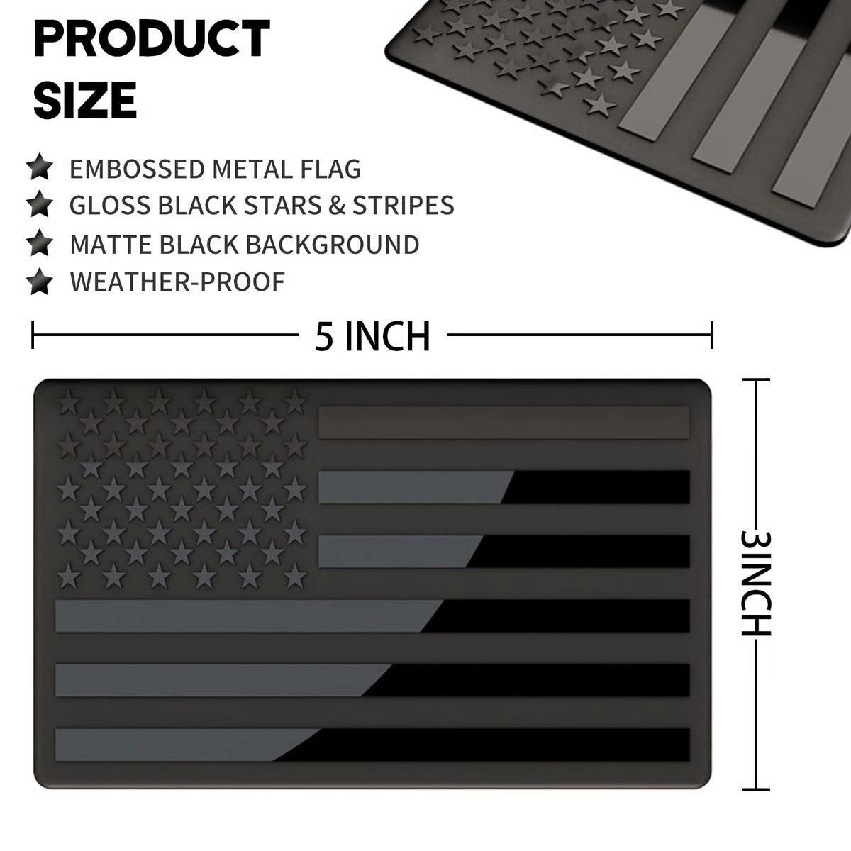 Beddys® 3D American Flag Emblem Decal - Aluminum Alloy Material (Not Plastic)