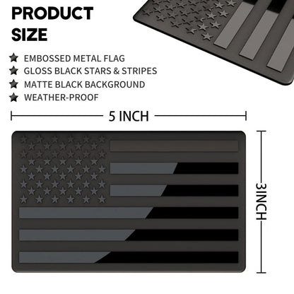 Beddys® 3D American Flag Emblem Decal - Aluminum Alloy Material (Not Plastic)