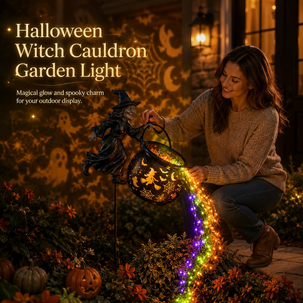 🔥Last Day 50% OFF🎃Halloween Witch Cauldron Garden Light