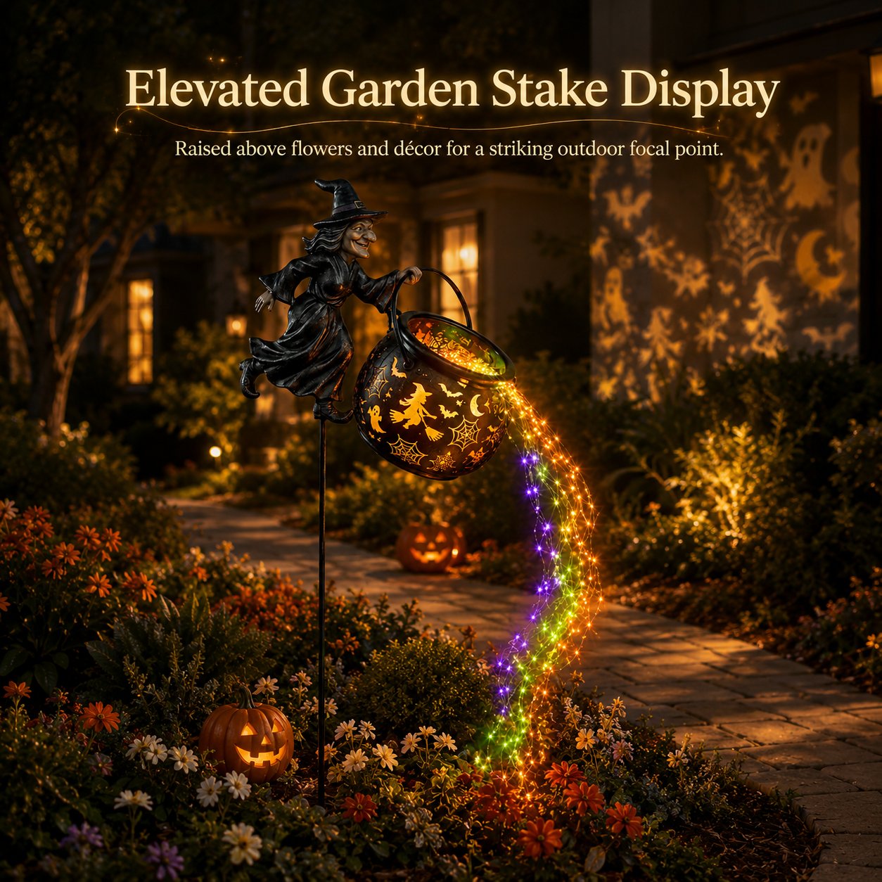 🔥Last Day 50% OFF🎃Halloween Witch Cauldron Garden Light