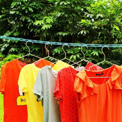 Clothesline for Outside, Adjustable Clothes line,Windproof Clothesline with Hooks, Indoor and Outdoor Laundry and Drying Lines,Ideal Camping & Travel Essentials