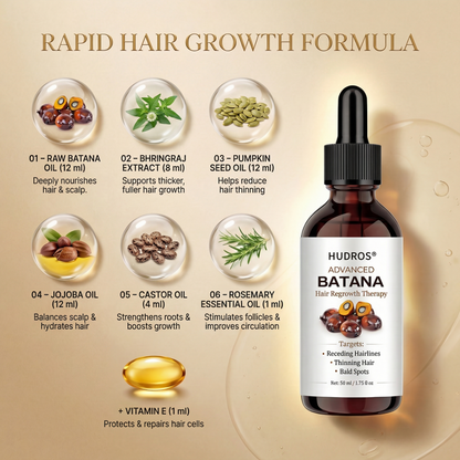 HUDROS® Advanced Batana Hair Regrowth Therapy 🔥 50% OFF