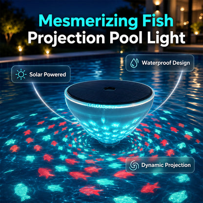 SOLAR FLOATING POOL LIGHT 🌊 ☀️ With Colorful Fish Projection