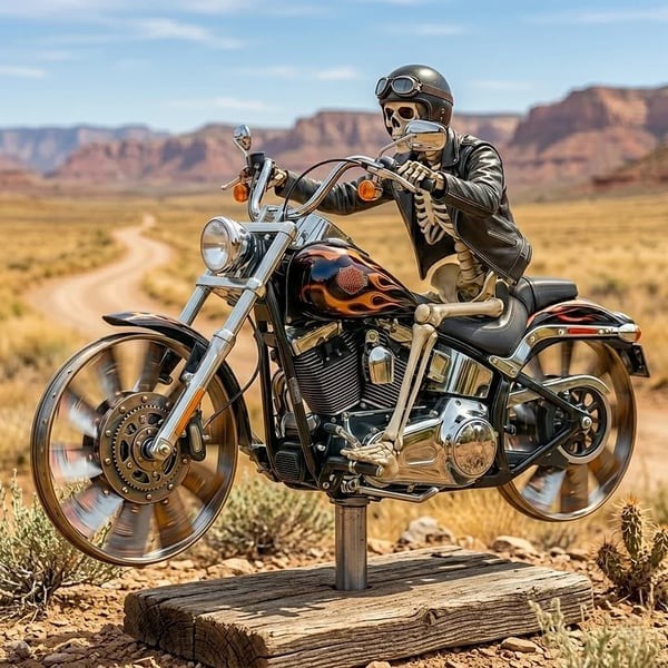 🔥Last Day - Beddys® 50% OFF🔥Skull Motorcycle Windmill