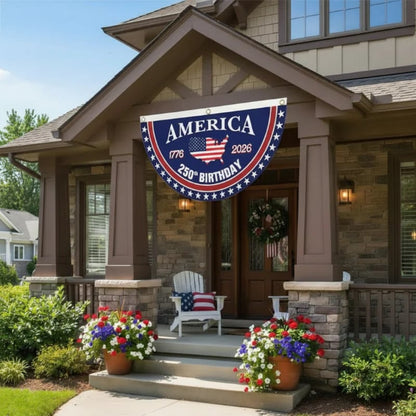 🔥LAST DAY 50% OFF US 250th Anniversary Flag Half Round Banner🦅