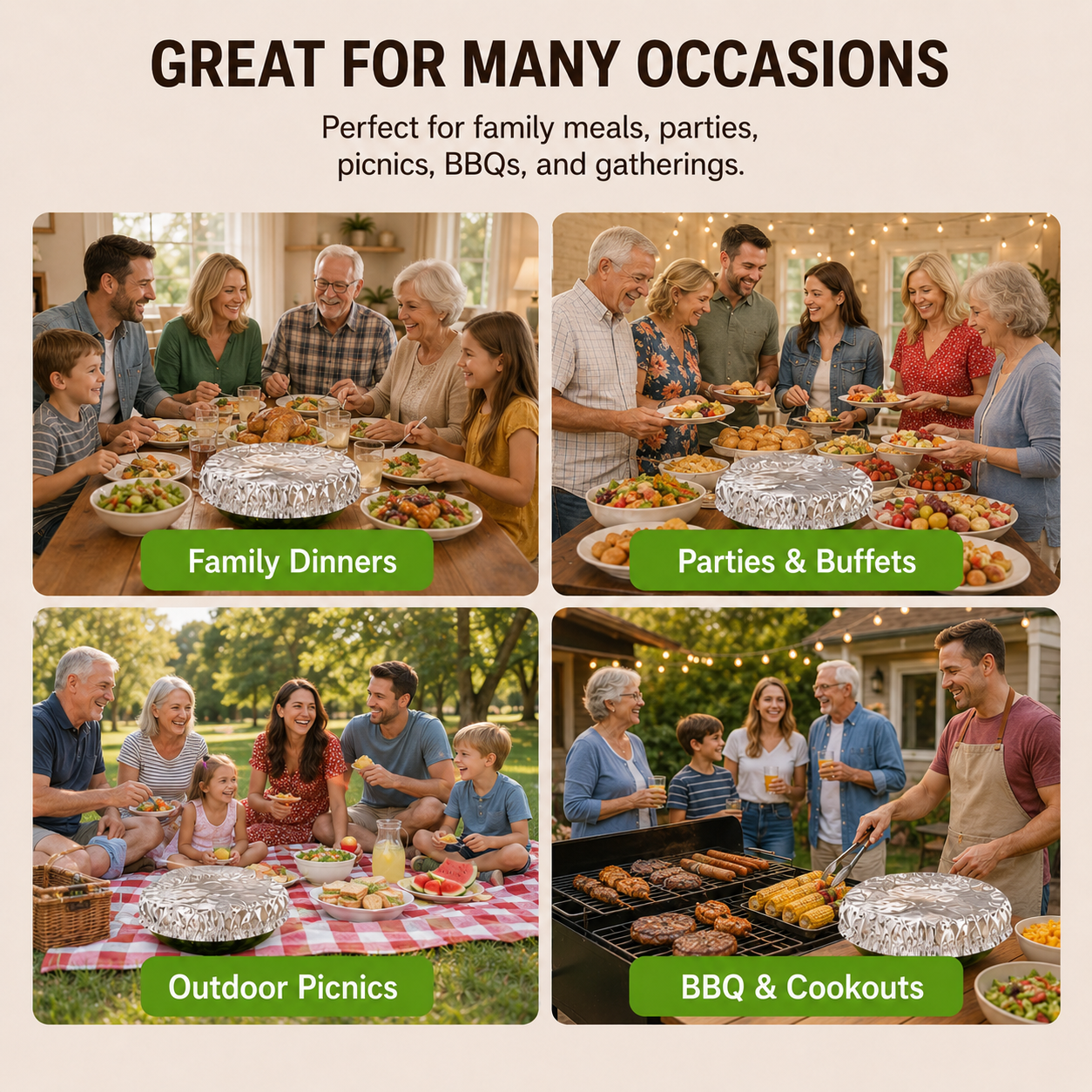 🌈2026 HOT SALE🥳💥 50% OFF! Home dining table & food container aluminum foil heat-retaining cover