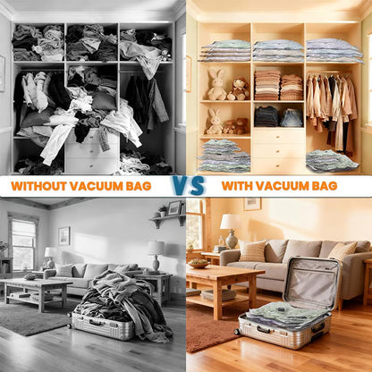 💞⚡50K+ SOLD!👵🧳  Cordless Vacuum Storage Set, 140L/min pump. Shrinks clothes, saves space. Waterproof & reusable. Holiday essential. 🎒