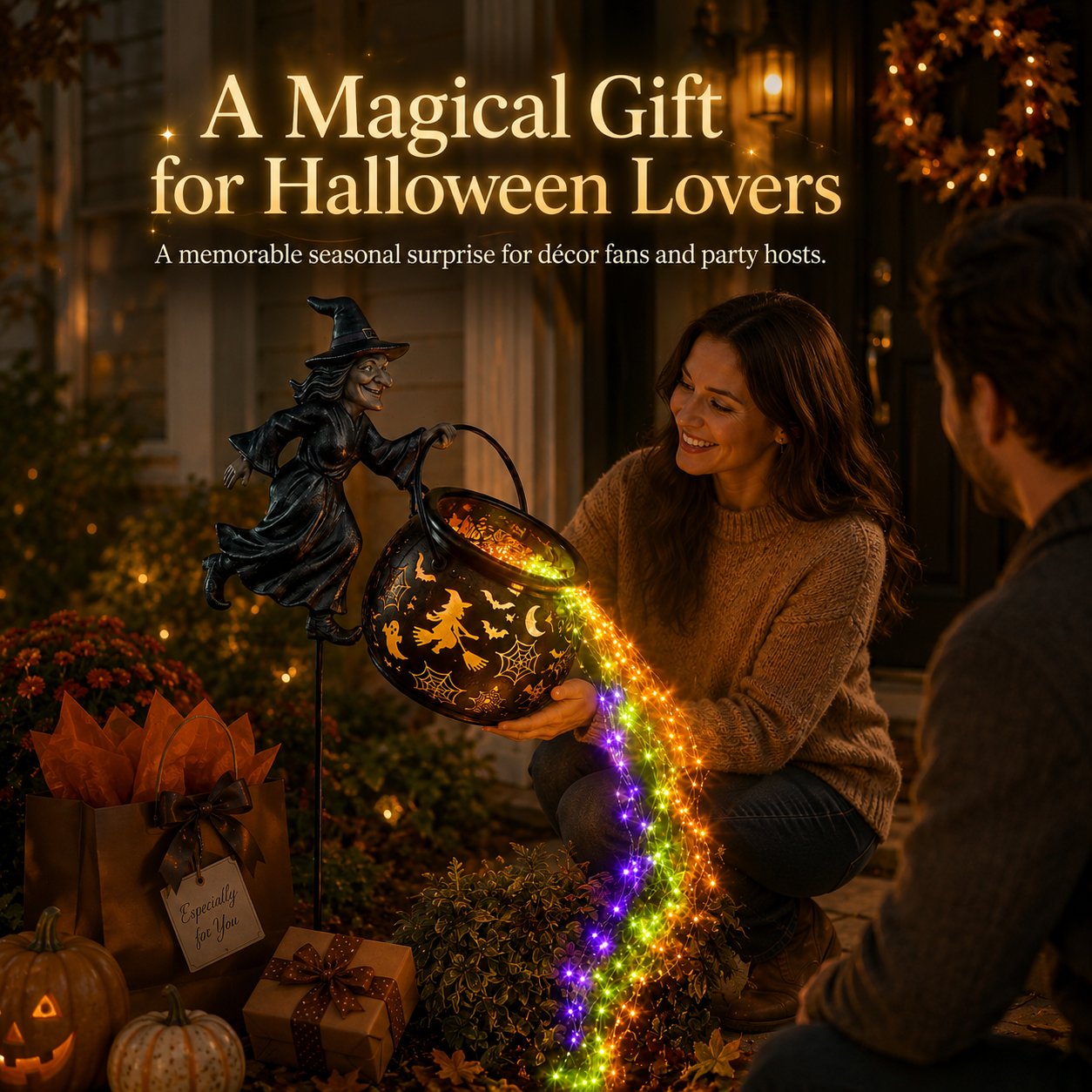 🔥Last Day 50% OFF🎃Halloween Witch Cauldron Garden Light