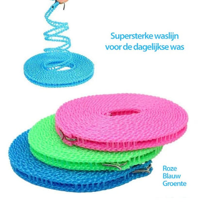 Clothesline for Outside, Adjustable Clothes line,Windproof Clothesline with Hooks, Indoor and Outdoor Laundry and Drying Lines,Ideal Camping & Travel Essentials