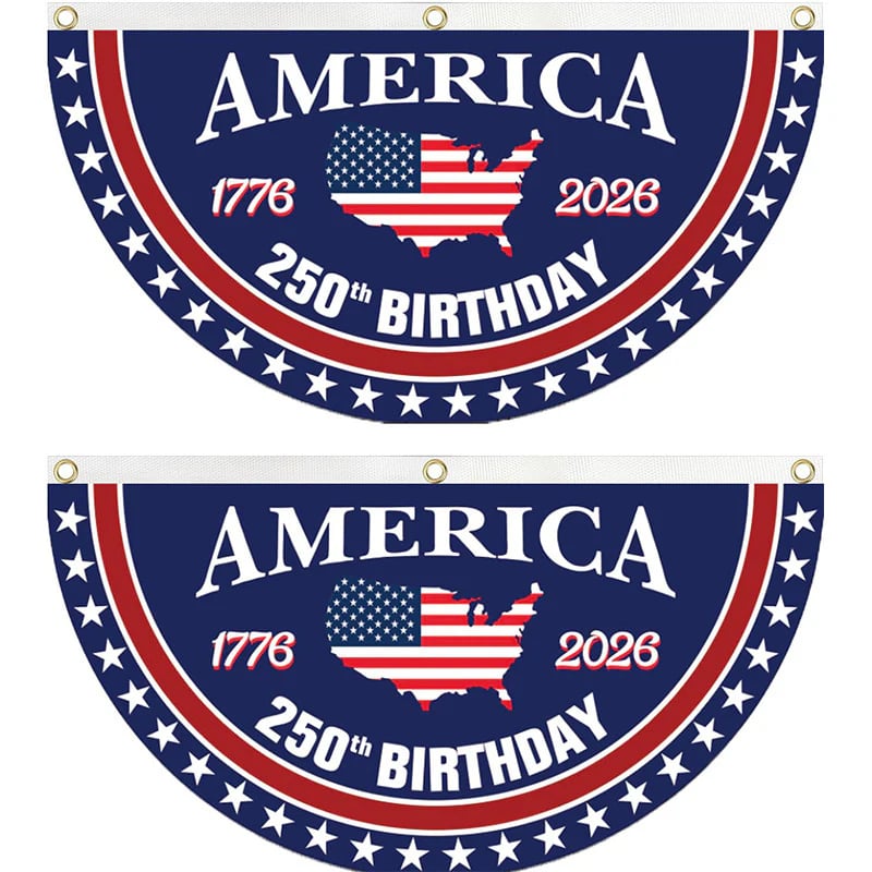 🔥LAST DAY 50% OFF US 250th Anniversary Flag Half Round Banner🦅