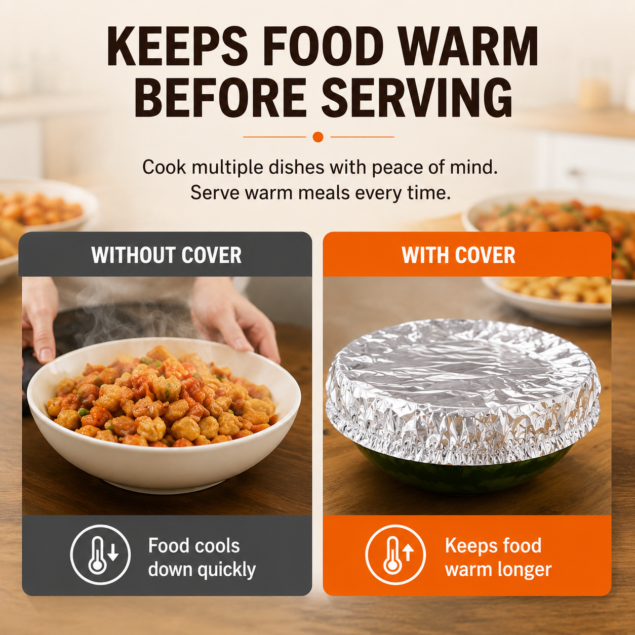 🌈2026 HOT SALE🥳💥 50% OFF! Home dining table & food container aluminum foil heat-retaining cover