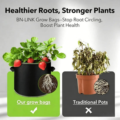 🔥LAST DAY 50% OFF 5-Pack 5 Gallon Grow Bags – Heavy Duty Aeration Fabric Pots with Handles for Vegetables, Flowers & Fruits 🪴