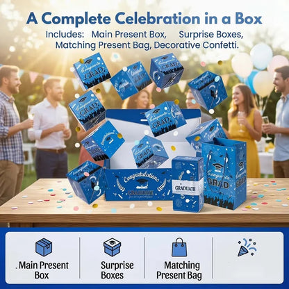 🔥Last Day 75% OFF🔥2026 Graduation Explosion Pop Gift Box 🎓 Surprise Bounce Cash Box Grad Party Gift Bag Set