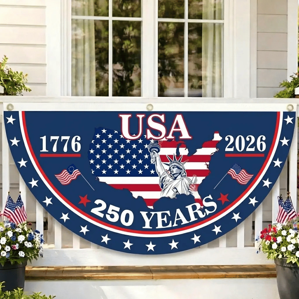 🔥LAST DAY 50% OFF US 250th Anniversary Flag Half Round Banner🦅