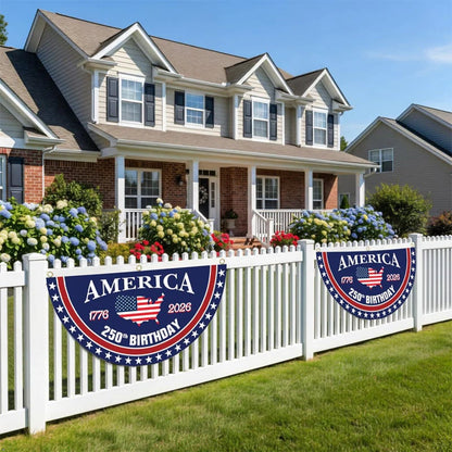 🔥LAST DAY 50% OFF US 250th Anniversary Flag Half Round Banner🦅