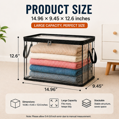 🎁💞LAST DAY 75% OFF ✨📦Beddys® Large Heavy-Duty Thick Plastic Clear Storage
