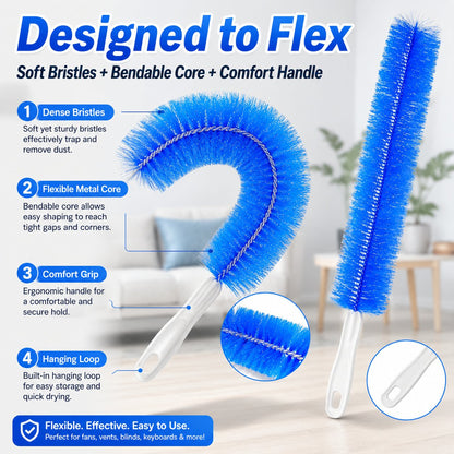 💖 Best Seller! 💧3 Counts Bendable Microfiber Head,Reusable Dust Remover