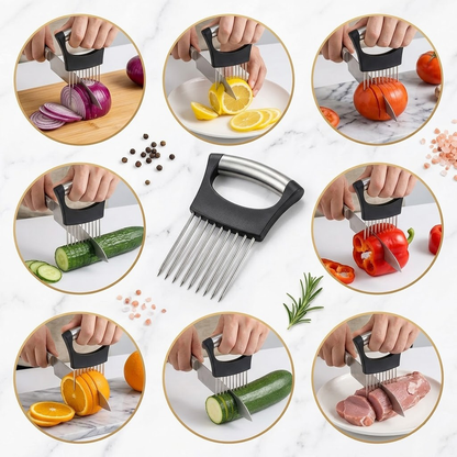 Beddys® Premium Stainless Steel Vegetable Chopper and Tomato Slicer - Multi-functional Manual Kitchen Cutter & Slicer Tool