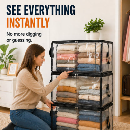 🎁💞LAST DAY 75% OFF ✨📦Beddys® Large Heavy-Duty Thick Plastic Clear Storage