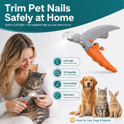 Billhol® LED Pet Nail Clipper paw clip The LED Nail Clipper That Helps You See Before You Cut