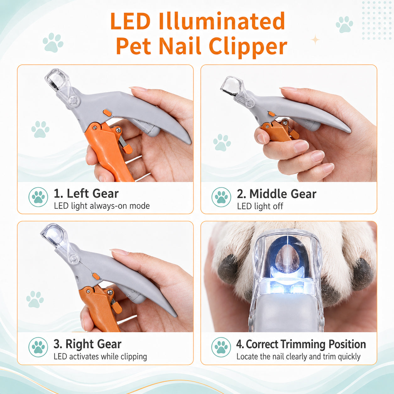 Billhol® LED Pet Nail Clipper paw clip The LED Nail Clipper That Helps You See Before You Cut