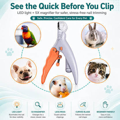 Billhol® LED Pet Nail Clipper paw clip The LED Nail Clipper That Helps You See Before You Cut