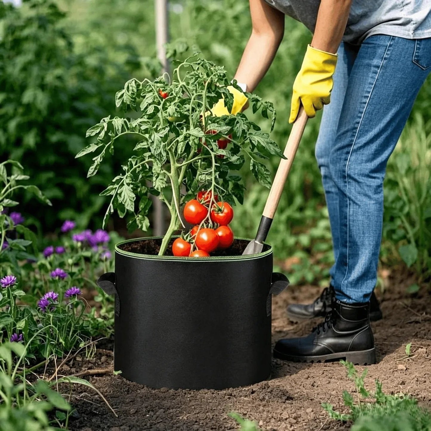 🔥LAST DAY 50% OFF 5-Pack 5 Gallon Grow Bags – Heavy Duty Aeration Fabric Pots with Handles for Vegetables, Flowers & Fruits 🪴