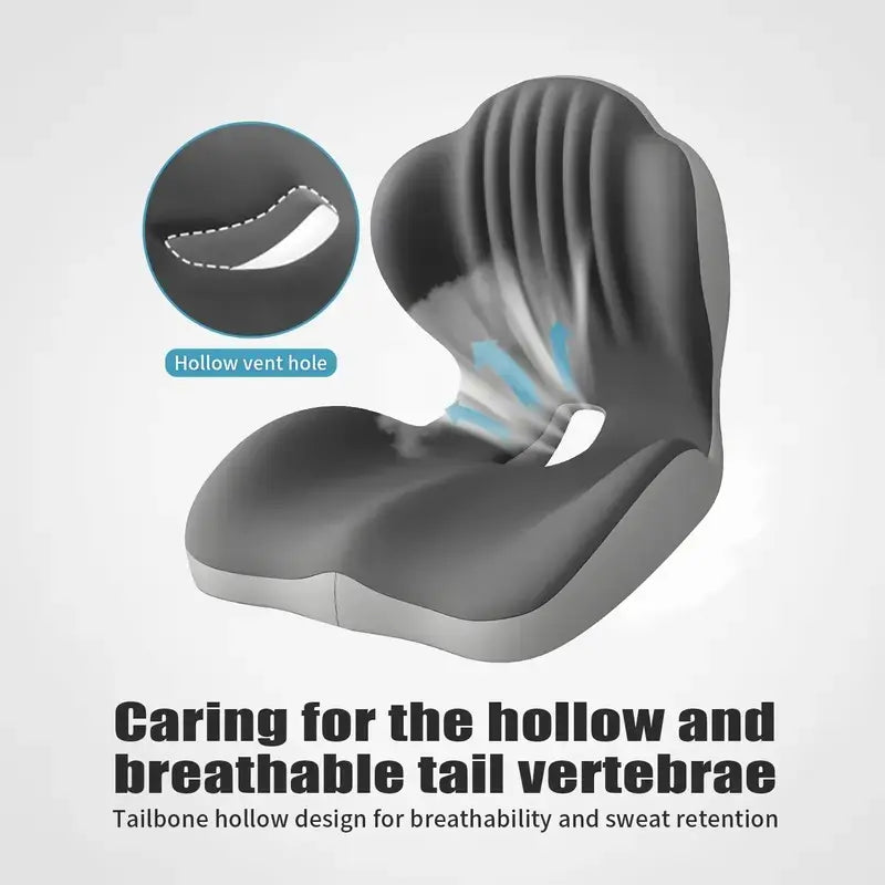 🔥LAST DAY 50% OFF Ergonomic Memory Foam Seat Cushion with Lumbar & Back Support, Relieves Back Pain, Reduces Pressure