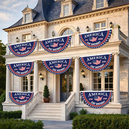 🔥LAST DAY 50% OFF US 250th Anniversary Flag Half Round Banner🦅