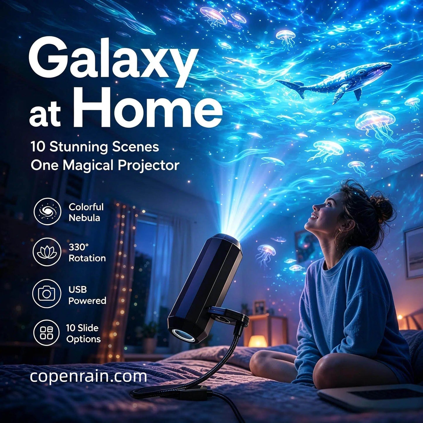 🌈2026 HOT SALE🥳💥 75% OFF! Plug-and-Play HD Galaxy & Ocean Projector Night Light🥳50,000+ Happy Users