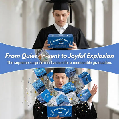 🔥Last Day 75% OFF🔥2026 Graduation Explosion Pop Gift Box 🎓 Surprise Bounce Cash Box Grad Party Gift Bag Set