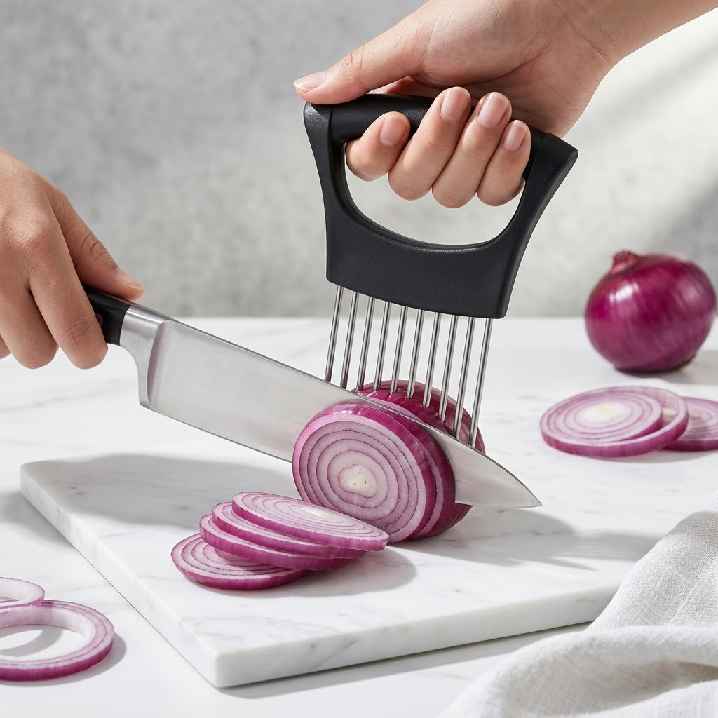 Beddys® Premium Stainless Steel Vegetable Chopper and Tomato Slicer - Multi-functional Manual Kitchen Cutter & Slicer Tool
