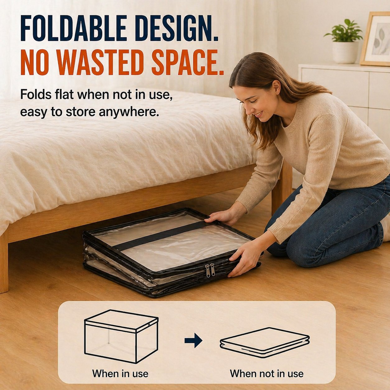🎁💞LAST DAY 75% OFF ✨📦Beddys® Large Heavy-Duty Thick Plastic Clear Storage