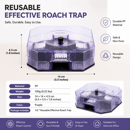 🔥Hot Sale 50% OFF🔥 No More Toxic Sprays! Reusable Roach Trap – Catch & Release (or Dispose) Safely
