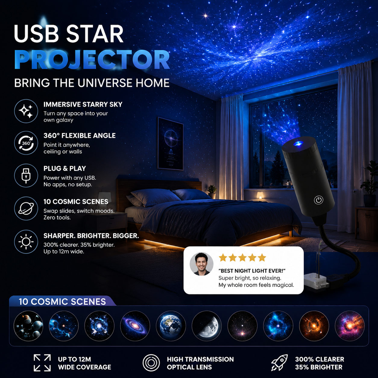 🌈2026 HOT SALE🥳💥 75% OFF! Plug-and-Play HD Galaxy & Ocean Projector Night Light🥳50,000+ Happy Users