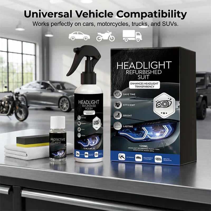 🔥LAST DAY 50% OFF🚗 Automotive Headlamp Restoration Fluid, Clears Oxidation, Yellowing & UV Protection