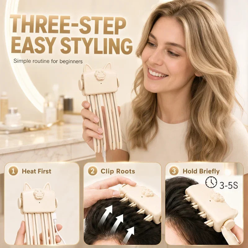 🎉48K+ Sold 💇 Wireless Heated Volumizing Root Lift Clip, Portable Travel Hair Styling Tool for Flat Fine Hair (Copy)